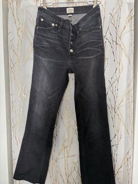 J. Crew Washed Black High-Rise Flare Jeans